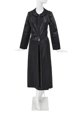 A Junya Watanabe/Comme des Gar&ccedil;ons black satin suit, Autumn-Winter 1995-96