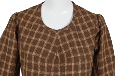 A Junya Watanabe/Comme des Gar&ccedil;ons brown, beige and red checked wool dress, Autumn-Winter 1995-96 - 5