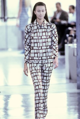 A Junya Watanabe/Comme des Gar&ccedil;ons burgundy and grey woven suit, Spring-Summer 1996 - 2