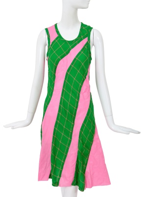 A Junya Watanabe/Comme des Gar&ccedil;ons pink and green dress, Spring-Summer 1996
