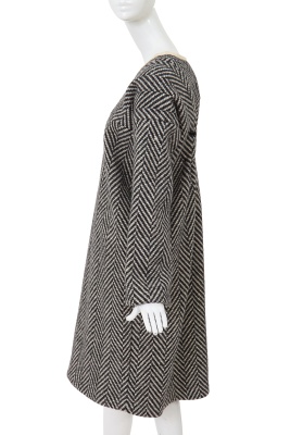 A Junya Watanabe/Comme des Gar&ccedil;ons black and white herringbone wool dress, Autumn-Winter 1996-97 - 2