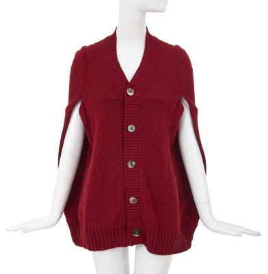 A Junya Watanabe/Comme des Gar&ccedil;ons red wool-blend cardigan, Autumn-Winter 1996-97