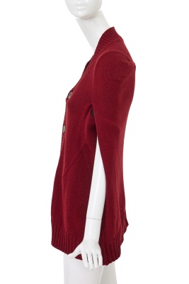 A Junya Watanabe/Comme des Gar&ccedil;ons red wool-blend cardigan, Autumn-Winter 1996-97 - 2