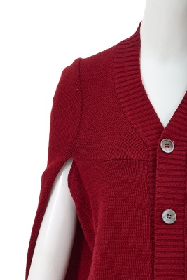 A Junya Watanabe/Comme des Gar&ccedil;ons red wool-blend cardigan, Autumn-Winter 1996-97 - 4