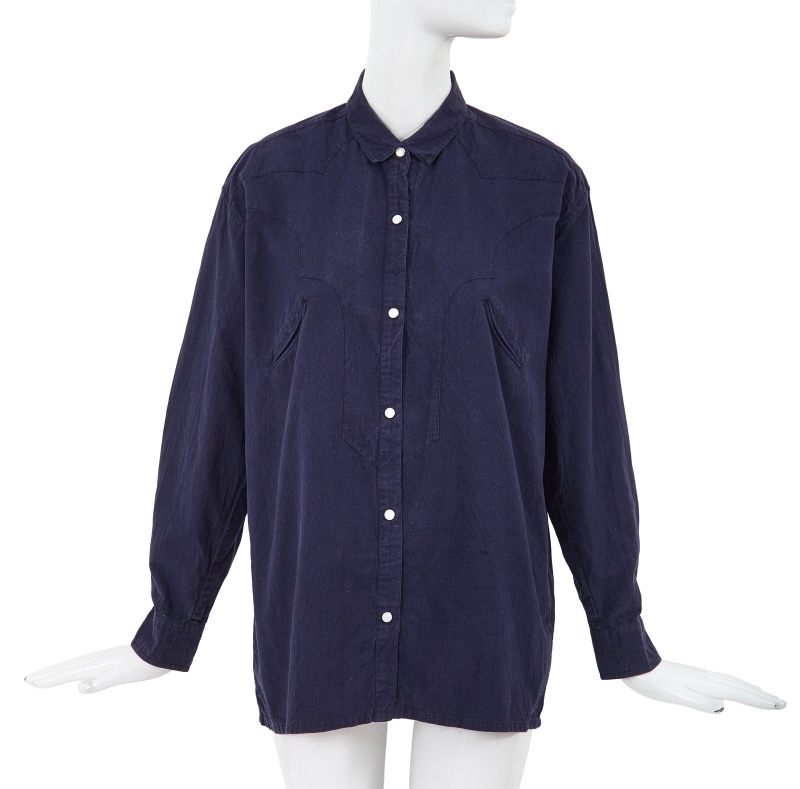 A Comme des Gar&ccedil;ons navy cotton Western shirt, circa 1980