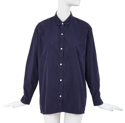 A Comme des Gar&ccedil;ons navy cotton Western shirt, circa 1980