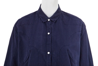 A Comme des Gar&ccedil;ons navy cotton Western shirt, circa 1980 - 5