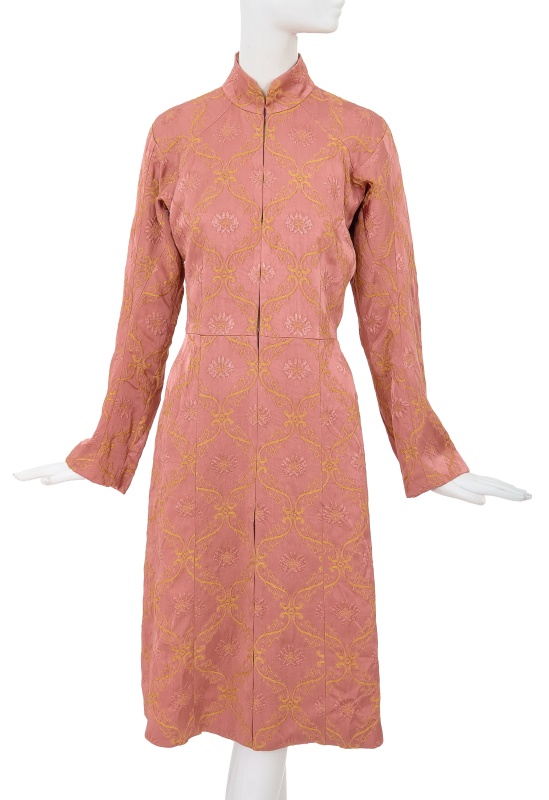 A Junya Watanabe/Comme des Gar&ccedil;ons pink brocaded rayon coat, Autumn-Winter 1997-98