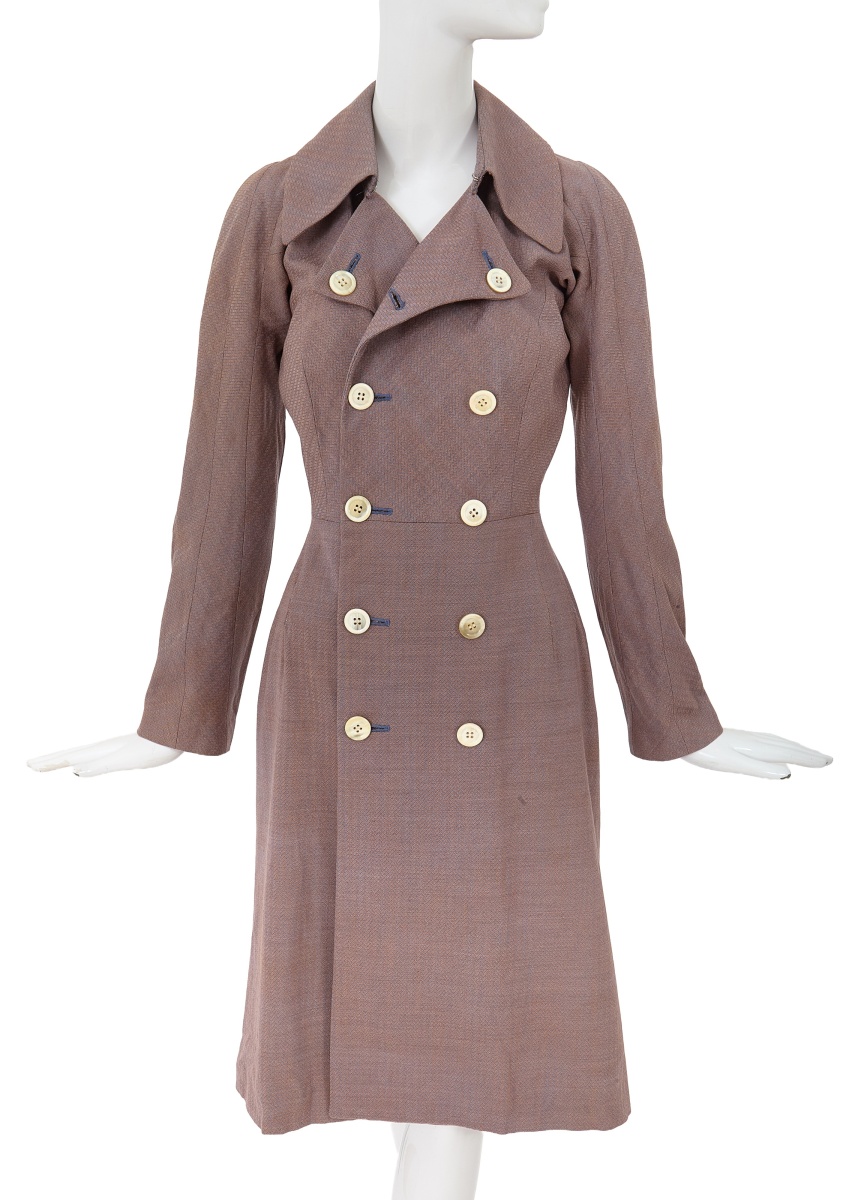 A Junya Watanabe/Comme des Gar&ccedil;ons speckled blue and orange wool frock coat, Autumn-Winter 1997-98