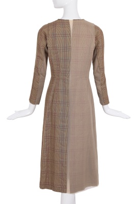 A Junya Watanabe/Comme des Gar&ccedil;ons brown Prince of Wales check wool and mesh dress, Autumn-Winter 1997-98 - 2