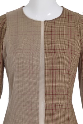 A Junya Watanabe/Comme des Gar&ccedil;ons brown Prince of Wales check wool and mesh dress, Autumn-Winter 1997-98 - 4