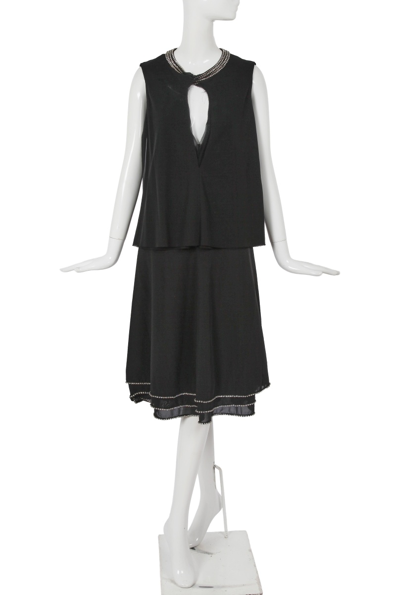 A Junya Watanabe/Comme des Gar&ccedil;ons rhinestone-encrusted black cr&ecirc;pe ensemble, Spring-Summer 2001