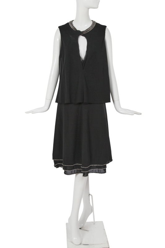 A Junya Watanabe/Comme des Gar&ccedil;ons rhinestone-encrusted black cr&ecirc;pe ensemble, Spring-Summer 2001