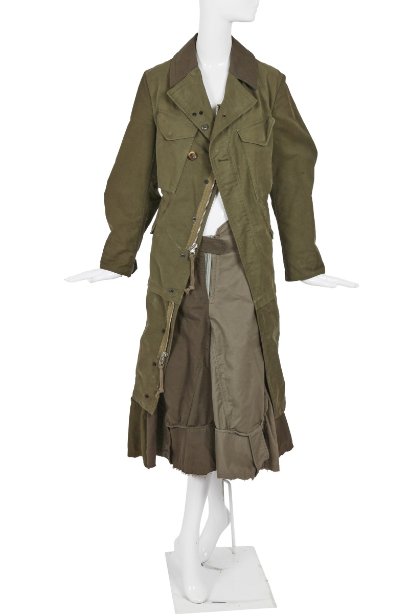 A Junya Watanabe/Comme des Gar&ccedil;ons army coat ensemble, Autumn-Winter 2006-07