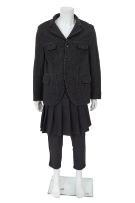 A pair of Comme des Gar&ccedil;ons men's grey wool kilt-trousers, Autumn-Winter 1998-99