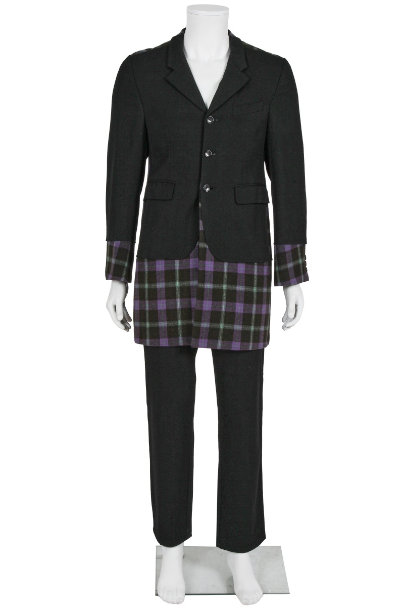 A Comme des Gar&ccedil;ons men's black and tartan wool-blend suit, Autumn-Winter 2000-01