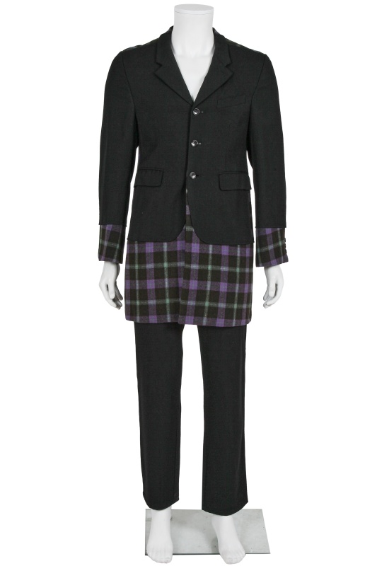 A Comme des Gar&ccedil;ons men's black and tartan wool-blend suit, Autumn-Winter 2000-01