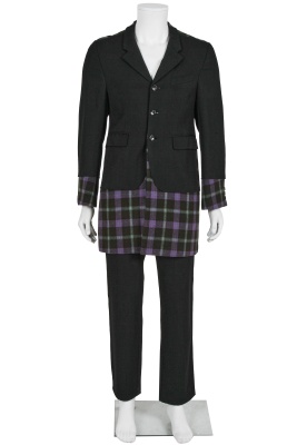 A Comme des Gar&ccedil;ons men's black and tartan wool-blend suit, Autumn-Winter 2000-01