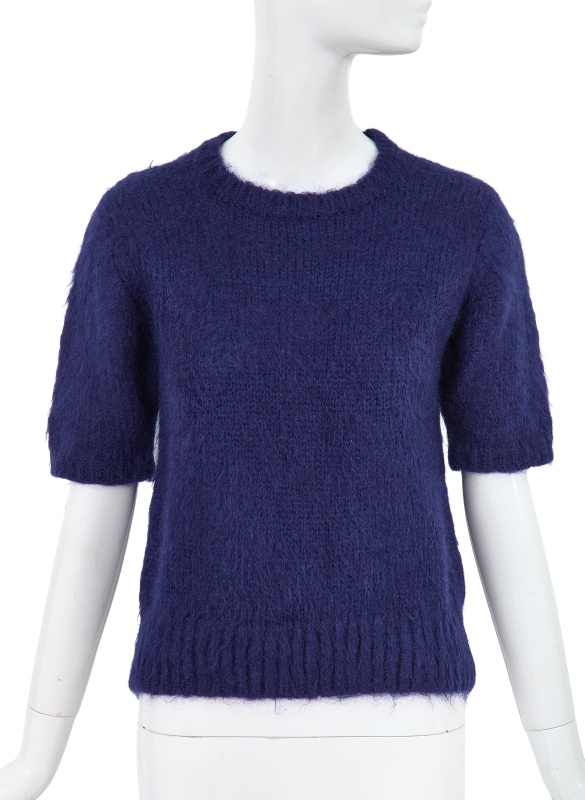 A Comme des Gar&ccedil;ons navy knitted mohair top, early 1980s