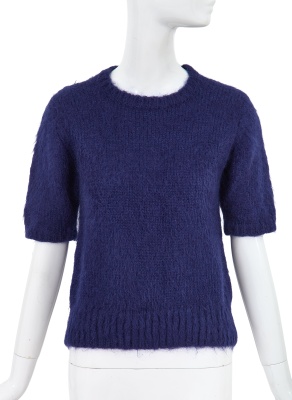 A Comme des Gar&ccedil;ons navy knitted mohair top, early 1980s