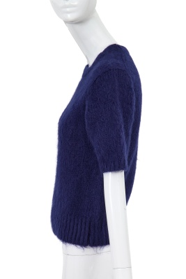 A Comme des Gar&ccedil;ons navy knitted mohair top, early 1980s - 2