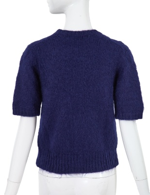 A Comme des Gar&ccedil;ons navy knitted mohair top, early 1980s - 3
