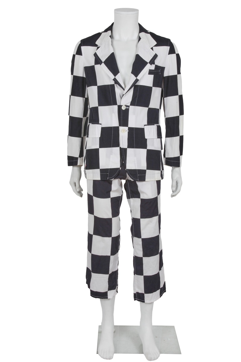 A Comme des Gar&ccedil;ons men's black and white checkerboard print cotton suit, Spring-Summer 2001