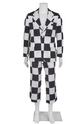 A Comme des Gar&ccedil;ons men's black and white checkerboard print cotton suit, Spring-Summer 2001