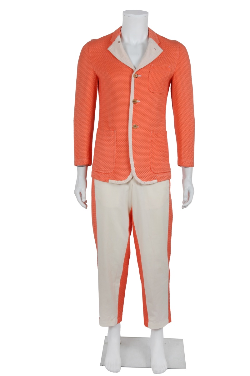 A Comme des Gar&ccedil;ons men's orange and white cotton suit, Spring-Summer 2002
