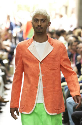 A Comme des Gar&ccedil;ons men's orange and white cotton suit, Spring-Summer 2002 - 2