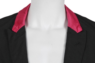 A Comme des Gar&ccedil;ons men's black and pink wool and satin suit, Spring-Summer 2005 - 5