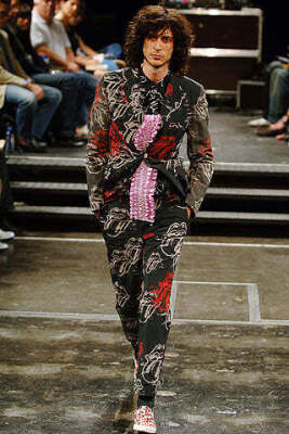 A Comme des Gar&ccedil;ons men's Rolling Stones print brushed rayon suit, Spring-Summer 2006 - 2