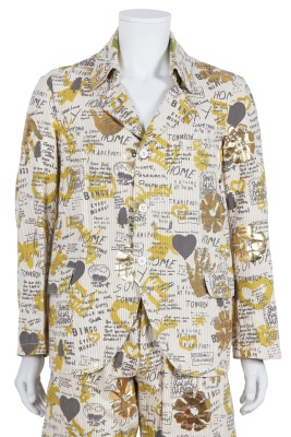 A Comme des Gar&ccedil;ons men's printed brown and white striped cotton suit, Spring-Summer 2007 - 5