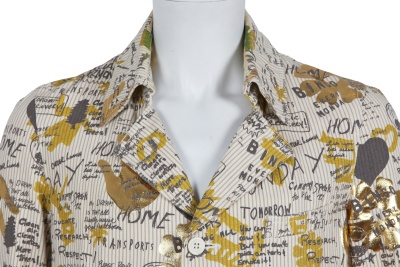 A Comme des Gar&ccedil;ons men's printed brown and white striped cotton suit, Spring-Summer 2007 - 6