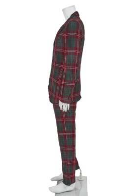A Comme des Gar&ccedil;ons men's burgundy and green tartan wool suit, Autumn-Winter 2008-09 - 3