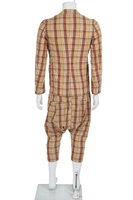 A Comme des Gar&ccedil;ons men's brown and red plaid cotton suit, Spring-Summer 2010 - 4