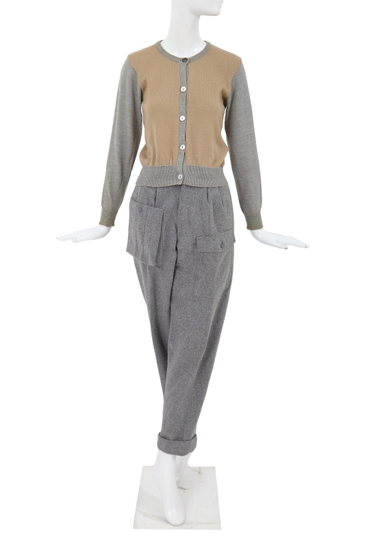 A Comme des Gar&ccedil;ons grey and beige wool ensemble, early 1980s