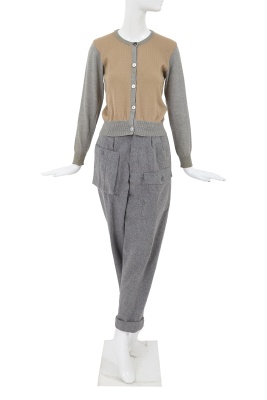 A Comme des Gar&ccedil;ons grey and beige wool ensemble, early 1980s