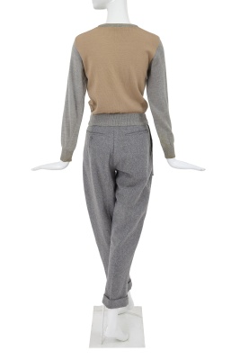 A Comme des Gar&ccedil;ons grey and beige wool ensemble, early 1980s - 3