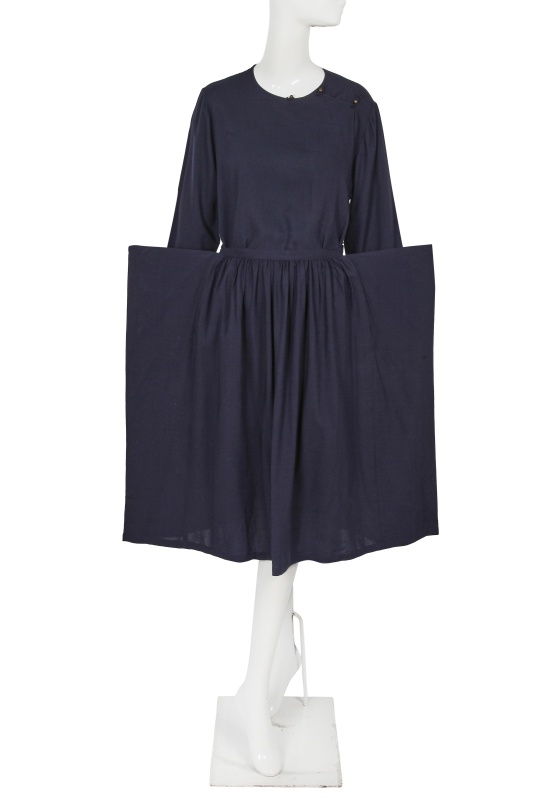 A Comme des Gar&ccedil;ons navy cotton ensemble, probably Spring-Summer 1981