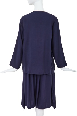 A Comme des Gar&ccedil;ons navy cotton ensemble, probably Spring-Summer 1981 - 4