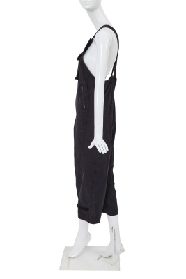 A pair of Comme des Gar&ccedil;ons black cotton dungarees, circa 1981 - 2