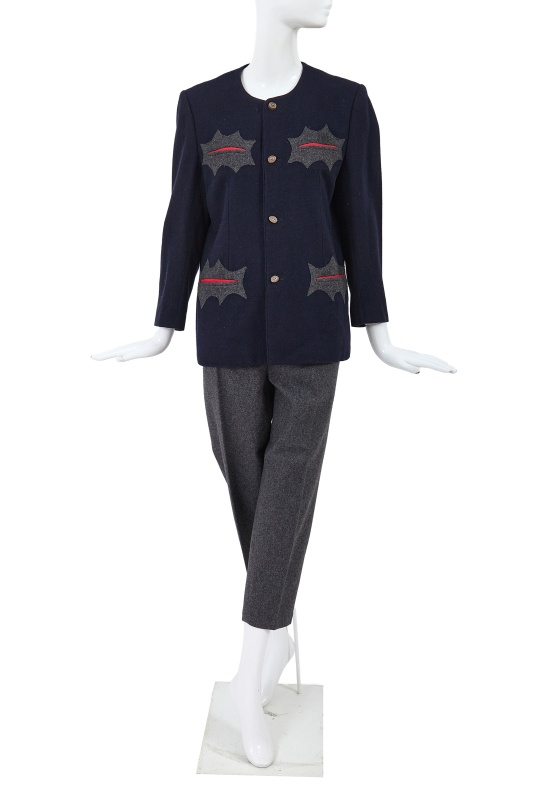 A Comme des Gar&ccedil;ons navy and grey wool ensemble, 'Pirates' collection, Autumn-Winter 1981-82