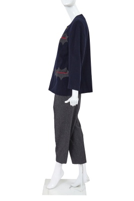 A Comme des Gar&ccedil;ons navy and grey wool ensemble, 'Pirates' collection, Autumn-Winter 1981-82 - 2