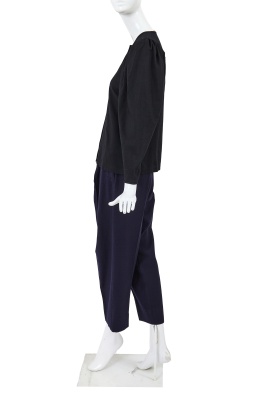 A Comme des Gar&ccedil;ons black and blue wool ensemble, probably 'Pirates' collection, Autumn-Winter 1981-82 - 2