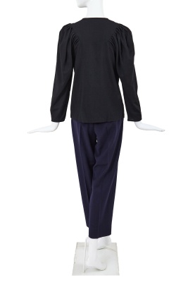 A Comme des Gar&ccedil;ons black and blue wool ensemble, probably 'Pirates' collection, Autumn-Winter 1981-82 - 3