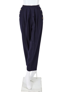 A Comme des Gar&ccedil;ons black and blue wool ensemble, probably 'Pirates' collection, Autumn-Winter 1981-82 - 8