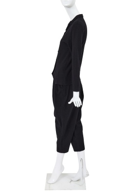 A Comme des Gar&ccedil;ons black wool ensemble, probably 'Pirates' collection, Autumn-Winter 1981-82 - 2
