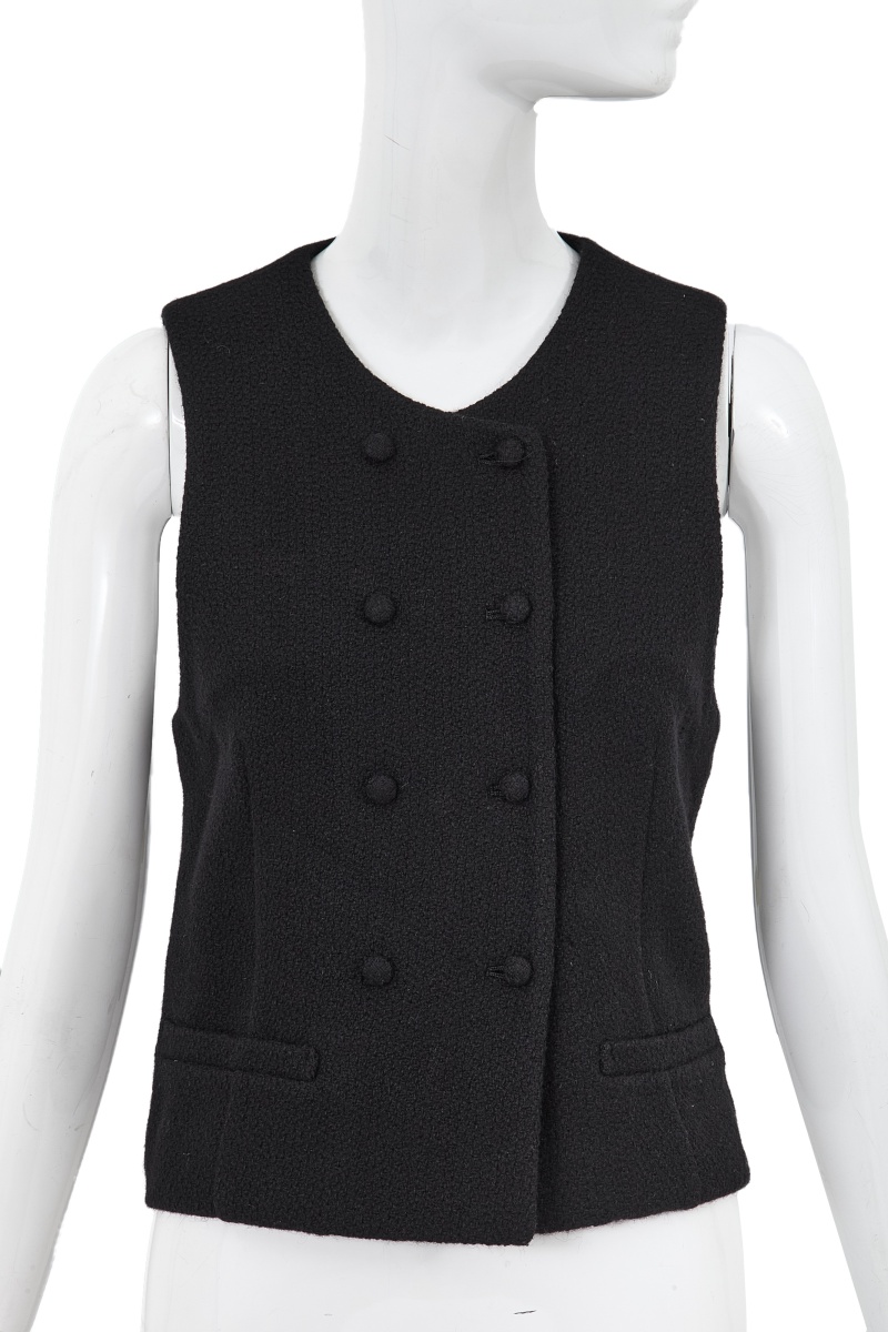 A Comme des Gar&ccedil;ons black boucl&eacute; wool waistcoat, 'Pirates' collection, Autumn-Winter 1981-82