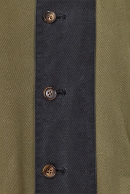 A Comme des Gar&ccedil;ons green and navy cotton drill coat, probably 'Indigo Dye and Twist' collection, Spring-Summer 1982 - 4